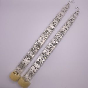 Vintage Lucite Candles with Silver Flecks